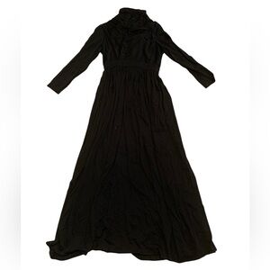 Vintage Milli Hamilton Canada Black Turtleneck Maxi Gown - Size 14